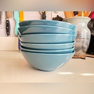 IKEA Teal Turquoise PAST EDITION Blue Dinnerware 6 Bowl Set